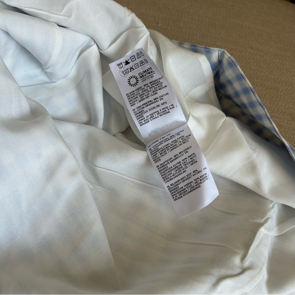Reformation Kerrie Midi Dress - Crystal Check Blue Ivory Causal Summer Best - Picture 11 of 15